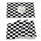 Platzset, Satz von 4 Platzsets 30x45 cm,Weiße und Schwarze geometrische Karierte Quadrate,Gewebte Vinyl-Tischsets, waschbare und langlebige Tischsets, Tischsets für den Innen und Außenbereich