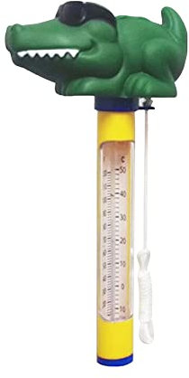 Schwimmendes Pool-Thermometer, Cartoon-Tierform, Wassertemperatur-Thermometer mit Schnur für Indoor-Swimmingpools im Freien, Spas, Whirlpools, Fischteiche