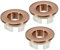 PATIKIL Desbordamiento Anillo, 3uds Fregadero Redondo Cubierta Lavabo Recorte Latón Inserción Agujero Redondo Gorras para Cocina Baño, Rosa Oro