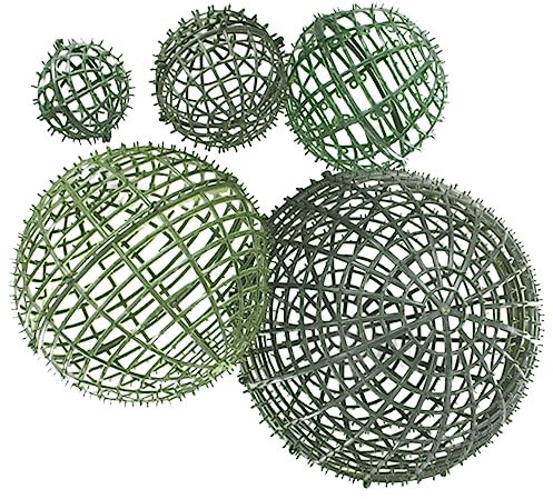 Zerodeko 5st Falscher Buchsbaum Grasregal Blumenballrahmen Pflanzengitter Aus Kunststoff Blumenarrangement Kugelrahmen Kranzrahmen Blumenständer Stand 3D Grüne Pflanzen Bodenplatte Plastik