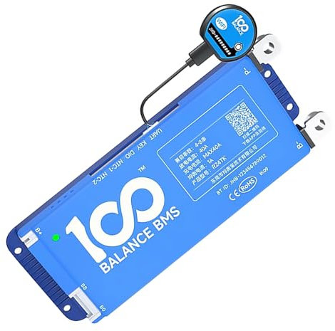 IbdrY Smart Bms Wifi Bms Bluetooth 1A Active Balance 8-17S 8-24S 100A Lifepo4 Li-Ion Energy 18650 Battery Pack für Energiespeicher,8/17S 1A 100A WIFI+BT