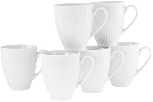CreaTable, 21879, Serie Valencia, 6-teiliges Geschirrset für 6 Personen aus Porzelan Becher Set aus Porzellan, spülmaschinen- und mikrowellengeeignet, Made in Europe