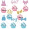 ALEGRE Boy or Girl Tortendeko Babyparty,16 Stück Glitzer Gender Reveal Party Deko,Oh Baby Cake Topper Babyparty,Girl or Boy Cupcake Topper,Baby Shower Kuchendeko,Deko für Jungen Mädchen Blau Rosa Gold