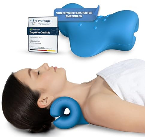 WELLENGOLD Nackenstrecker - Orthopädischer Nackendehner bei Schulter & Nackenschmerzen - Premium Cloudy Neck Stretcher für Nackenbuckel & Buckel Korrektur - Nackenwolke mit dt. Anleitung & E-Book