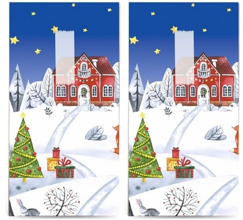 20 einzelne Taschentücher Weihnachten Perfekter Wintertag. 2 Packungen mit 10 einzelnen Papiertaschentücher bedruckt als Geschenk.