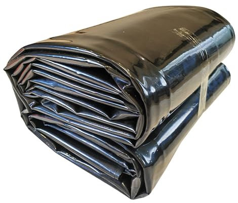 Revestimiento para Estanques Lona Estanque HDPE Lona para Estanquede PVC Negro Flexibles para Jardín Piscina Estanque Peces Fuente(Size:5 * 5m(16.4 * 16.4ft) 20S)