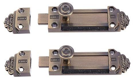 Veemoon Chiavistello Per Porta in Lega - Serratura A Catenaccio Scorrevole Serratura Per Porta Vintage Serrature Di Sicurezza Set Da 2