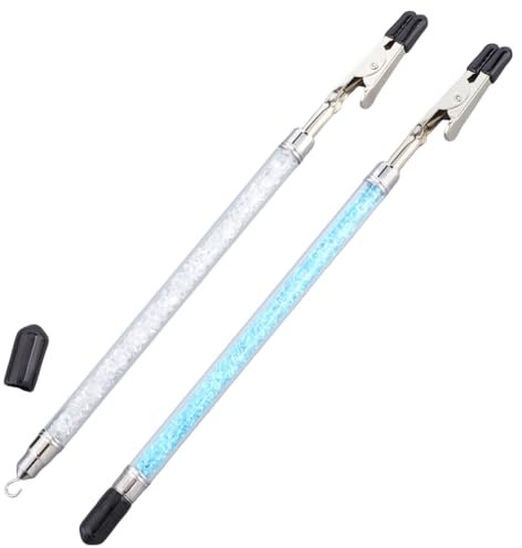 SUNNYCLUE 1 Box 2 Stück Armband Helfer Werkzeugclip Metall Armbandverschluss Blaue Und Weiße Steine Bunt Leicht Tragbar Kunststoff Armbänder Tragehilfe Clips Für Schmuck Armbänder Halsketten Bastelbed