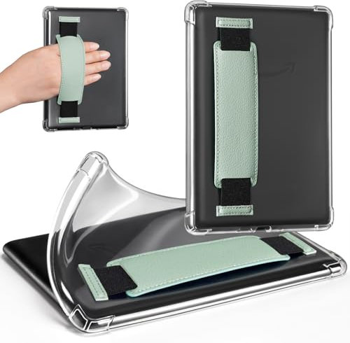 CoBak Clear Custodia Cover da 7 pollici 2024 e-Reader (modello n. SA569P) - Non compatibile con KOBO, Leggero e morbido (Matcha Verde Cinturino)