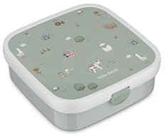 Mepal - Bento Brotdose Groß Campus Little Dutch - Bento Lunchbox für Kinder - Inklusive 2 auslaufsicheren Bento Fächern & Gabel - Bento-Fach ist mikrowellengeeignet - 2x 200 + 1250 ml - Little Farm