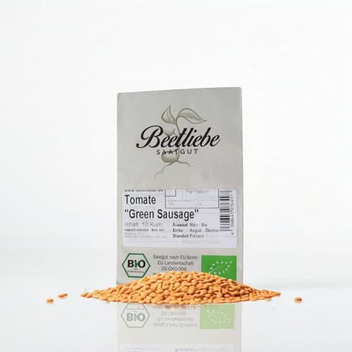 Tomatensamen Green Sausage BIO & samenfeste Tomatensorte von Beetliebe, mild, gute Lagerfähigkeit