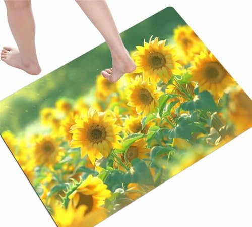 Tappeti Bagno Tappeto Bagno Antiscivolo 80x120cm Tappetino Tappeto Doccia Bagno Super Assorbente Tappeto Antiscivolo Cucina Sunflower Tappetini Bagno Microfibra Tappetino Doccia Floor Door Mat D-1197
