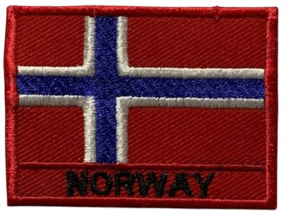 Bebuz - Parche de bandera de Noruega con nombre bordado para planchar o coser, parche de reparación de tela, parches tácticos militares - Emblema