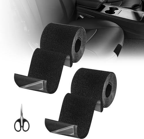 Kuvarix 2PCS Gewebe-Reparaturband Selbstklebend 5cm x 1,6m mit Schere, Flicken Selbstklebend Stoff Schwarz, Extilklebeband Waschbar für Segeltuch, Markise, Flicken für Möbel, Daunenjacke