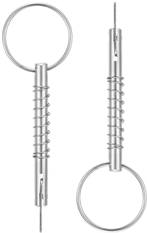 QUARKZMAN Schnellspannstift 2Stk Ø 5mm, Effektive L 40mm, Silber | Vollständiger 316 Edelstahl Bimini Top Stift Mit Drop Cam Und Feder Für Deck Scharnier (