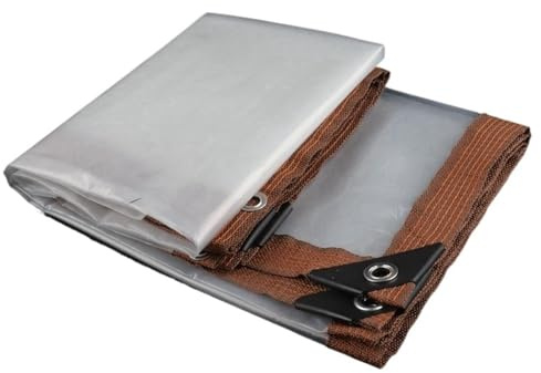 Bâche imperméable transparente pour jardin en fourrure et bois de chauffage, 1 m x 6 m, côté marron, résistant aux intempéries, protection robuste
