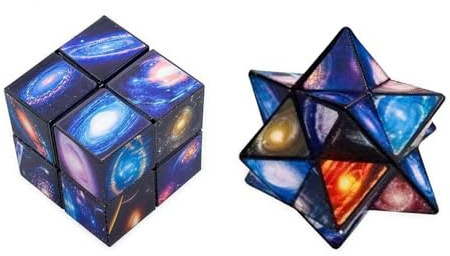 3D Galaxie Formwürfel, Sternenwürfel Zauberwürfel Verwandlungswürfel, Magischer Anti Stress Würfel, Erwachsene zur Konzentration und Entspannung