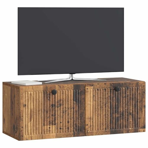 vidaXL Wandmontierter TV-Schrank Altholz 78,5 x 31 x 30 cm, Moderner Wohnraum, rechteckiger TV-Schrank, viel Stauraum, Wandmontage, kompakter Organizer fürs Zuhause