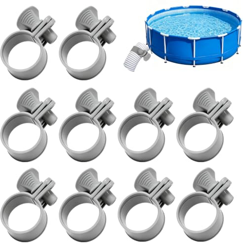 10 fascette stringitubo per tubo da piscina, 35 mm, fascette stringitubo regolabili in plastica, per pompe filtranti, morsetti di collegamento per piscine