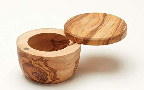 OLIVEWOOD Salt Pot With Not-Removable Lid - approx. 10x7cm