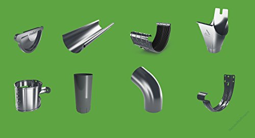 Dachrinnenset 6 m lang anthrazit 7 TLG 127mm (NG 280) inkl. 4 m Fallrohr (mit Stirnbretthalter, Anthrazit RAL 7016)