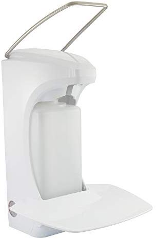 Manueller Desinfektionsmittelspender Weiß 500 ml mit Auffangschale