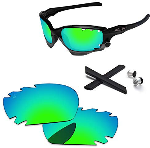 PapaViva Lentilles de rechange et kits en caoutchouc pour Oakley Jawbone Vented, Pro+ Bluish Green Polarisé