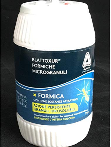 ADAMA BLATTOXUR Formiche e Insetti striscianti scarafaggi, pulci, Ragni, pesciolini d’Argento insetticida MicroGranuli 750 g