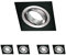 Wonderlamp Clasic W-E0 Foco empotrable cuadrado, Negro, 5 UNIDADES