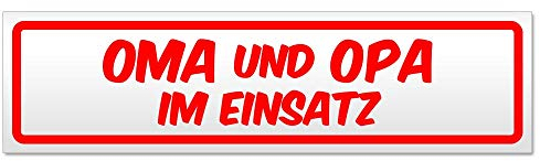 Kiwistar - Autoaufkleber - Oma und Opa im Einsatz - Hinweis Aufkleber Sticker für Auto, Kfz, Fahrrad, PKW, LKW
