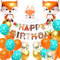 Regendeko Happy Birthday Fuchs Tiere Kindergeburtstag Deko Luftballon Girlande Konfetti Luftballons Party Deko Kindergeburtstag Deko Jungen (Fuchs)