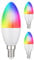ledscom.de 3 Stück E14 LED RGB Leuchtmittel, Kerze, warmweiß - kaltweiß (2900-6400 K), 5,1 W, 572lm, Smart Home, WLAN, Alexa, matt