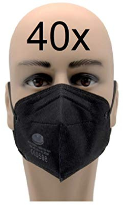 40x FFP2 Maske CE 0598 zertifiziert Atemschutzmaske schneller Versand aus Deutschland schwarz