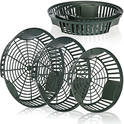 com-four® set di 6 cesti per piante per bulbi da fiore, vaso per fioriera di propagazione per piantare e conservare piante a bulbo (Ciotola per fioriera da 6 pezzi verde - 3 misure)