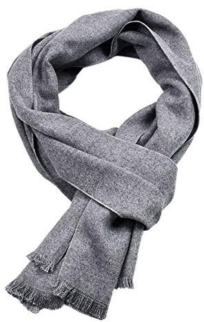 FAIRYGATE Schal Grau Kaschmir Schal Herren Warm Herbst und Winter Schal Herren Classic und Elegant Schals Frühling Winter Langer Grau Baumwollschal für Herren Dunkelgrau 12226