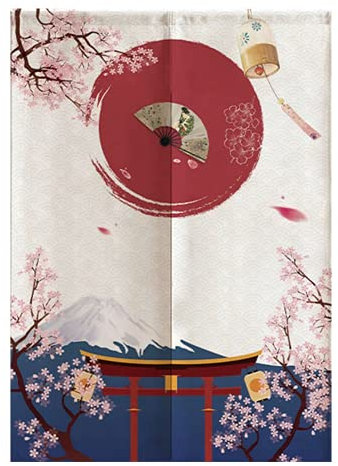 ciciglow Door Curtain, Japanese Style Blackout Half Doorway Curtain Decorative Curtain 85 * 120cm for Room Bedroom Kitchen Shop Restaurant