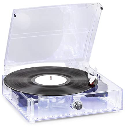 Auna ClearTech - Giradischi, giradischi per vinili con altoparlante stereo, 33/45/78 giri, giradischi Bluetooth