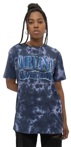 Nirvana T Shirt Nevermind Wavy Band Logo Official Unisex Dip Dye Purple XXL