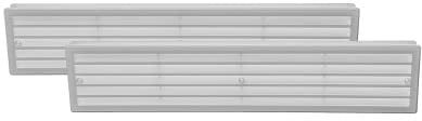 Vent Systems 450 x 92mm / 17.72 x 3.62 Inch Louvered Two Sided Door Grille - Pack of 2 - White Plastic Indoor Ventilation Cover/Air Register - Door/Furniture Mounting - Door Cover, Bathroom Vent