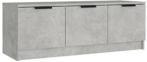 vidaXL Meuble TV Armoire Centre de Divertissement Armoire Basse avec 3 Portes Salon Salle de Séjour Gris Béton 102x35x36,5 cm Bois d'Ingénierie