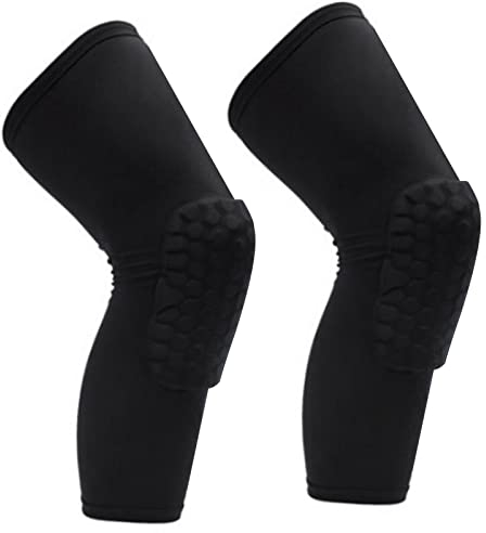 SUNGOOYUE Ginocchiera a Compressione, 2 Pezzi Ginocchiera Unisex a Compressione Ginocchiera per Pallacanestro Calcio (Nero)