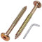 SKIR'CO (10 pièces) Vis Connecteur Bois Zingué Jaune 6,5 x 80 mm, Vis Connecteur Meuble, Tête Plate