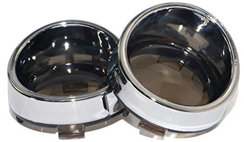 BID4ZE Fumè lente dell'indicatore di direzione Chrome anello di rifinitura lunette visiera compatibile con Harley Touring Electra Glide Road Glide Street Glide Dyna Sportster 1200/883