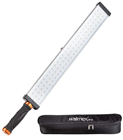 Walimex pro LED Rainbow RGB Leuchtstab, Stableuchte 18 W, Studioleuchte dimmbar und Bi-Color, Studio-Beleuchtung steuerbar per App, kompaktes Videolicht