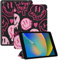 Cabreche Compatible with iPad 10.2 inch Case,9th /8th /7th Generation Case (2021/2020/2019) Hard Back Trifold,Auto Sleep/Wake Cover,for Women Cute Aesthetic Preppy Face-Black Pink