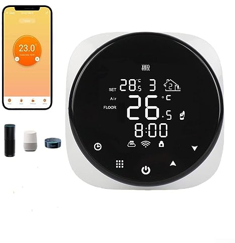 SPORTARC Smarter WLAN-Thermostat für elektrische Fußbodenheizung für Tuya Smarter WLAN-Thermostat-Temperaturregler mit Bodensensorsonde für elektrische Fußbodenheizung