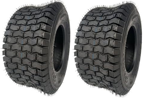 NARUBB Lot de 2 pneus 15 x 6.00-6 LG01 15 x 6-6 pour tracteur de pelouse, tondeuse autoportée, souffleuse à neige, pneus de tondeuse à gazon, 15 x 6,00-6 15 x 6-6