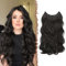 FESHFEN Invisible Hair Extensions Secrets Haarverlängerungen mit Draht Dunkelbraun Synthetisch Verstellbar Lockiges Haar Langes Gewelltes Geheimes Haarteil für Frauen 50cm
