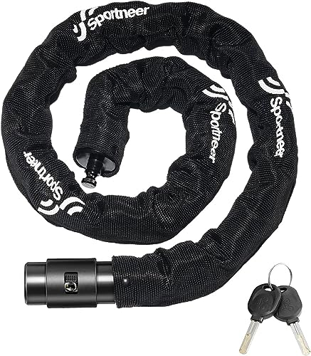 Sportneer Fahrradschloss Hohe Sicherheits Kettenschloss 100cm Lang mit 8mm Starker Hochleistungs-Fahrradschlösser Gehärtetem Stahl, Anti-Diebstahl-Schloss für Motorrad/Rad/Tür/Zaun/Grill 2 Schlüssel
