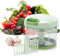 Mini Garlic Crusher, Quick Pulling Multifunctional Garlic Chopper with 3 Blades, No Electricity Food Grade Vegetables Mincer for Kitchen